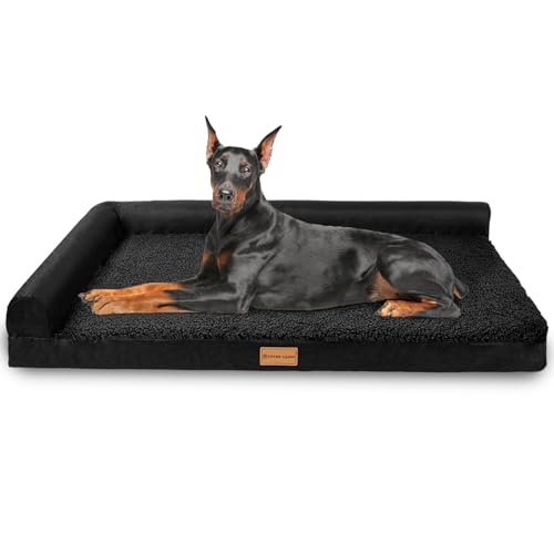 Orthopedic Large Dog Bed Washable Pet Sofa Bed 56''X40''Black (Black / 56"L x 40"W x 3.5"Th)