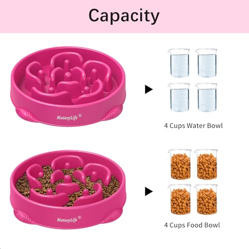 1 Pack Slow Feeder Dog Bowls (J-Purple / Large)