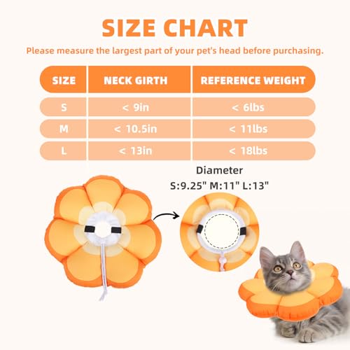 Cat Cone Collar (Orange / M - Neck Up to 10.5")