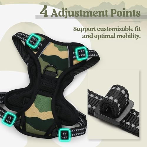 Dog Harness No Pull for Small Dogs with 2 Leash Clips (X-Small / Green Mountain)