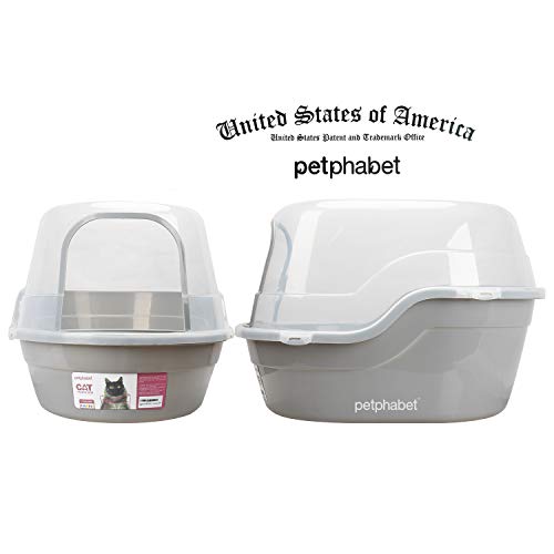 Jumbo Hooded Cat Litter Box (Grey)
