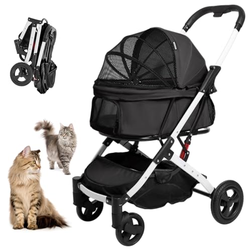 Pet Stroller for Small Dogs and Cats (Black)