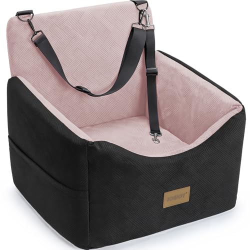Dog Car Seats for Small Medium Dogs Under 35lbs (Black Pink / Small/Medium)