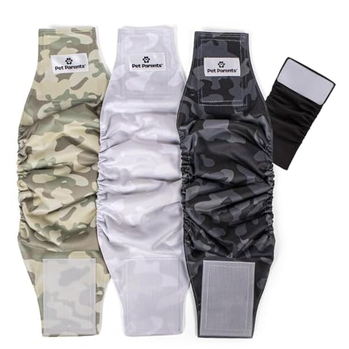 Washable Belly Bands for Male Dogs (X-Large (25-34") / Camo)