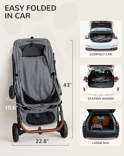 Dog Stroller for Large & Medium Dogs (Urban Gray)