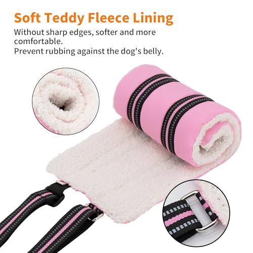 Adjustable Dog Sling Dog Lift Harness Hind Leg Support (Pink / M)