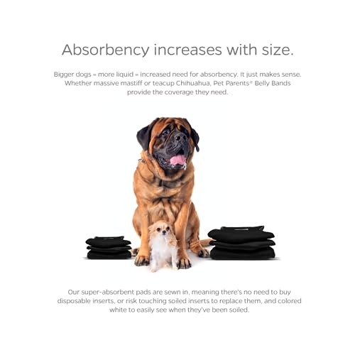Washable Belly Band Male Dog Diapers (X-Small (11-13") / Black)
