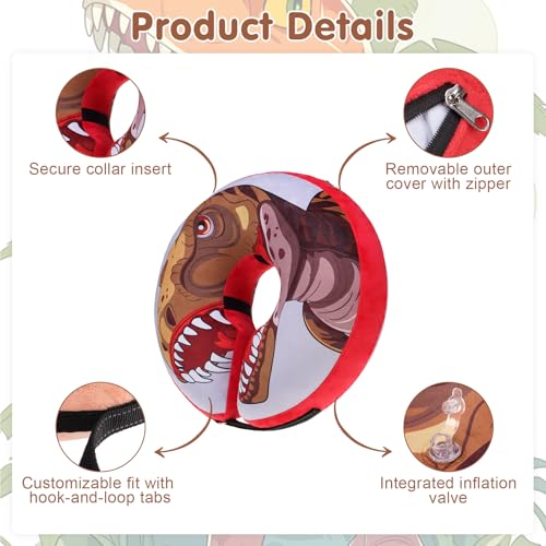 Dog Cone Collar Alternative After Surgery (Dinosaur / L(Neck:16"-18"))