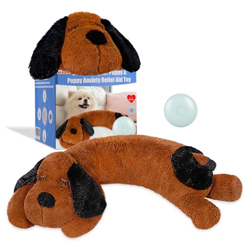 Puppy Heartbeat Toy for Separation Anxiety Relief (BROWN++++)