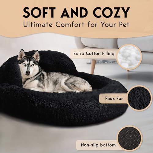 PetJett Large Dog Bed (Black / Large - 36”L x 36”W x 8”Th)
