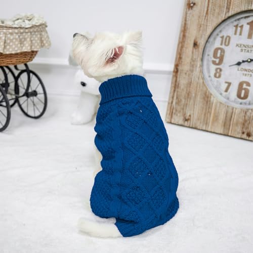 Turtleneck Dog Sweater (X-Small / Royal Blue)