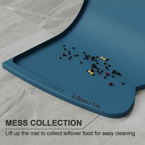 Large Dog Food Mat (24"L x 15"W / Teal)