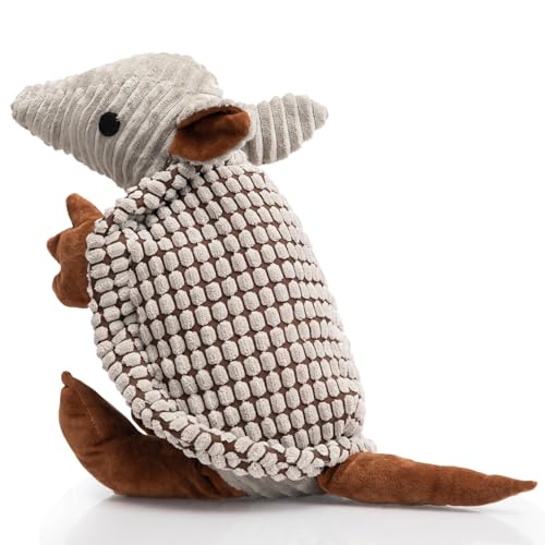 Armadillo Squeaky Dog Toys for Medium Large Dogs (14 IN / Gray)