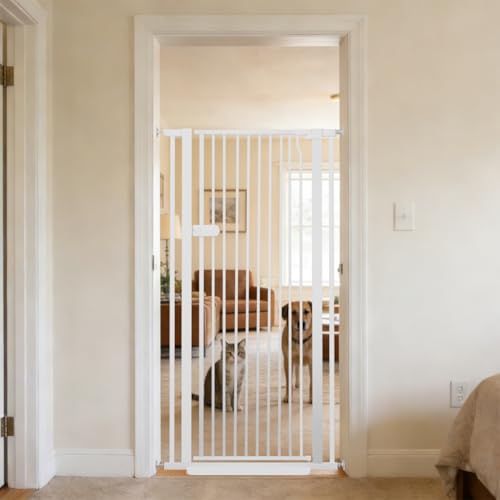 Extra Tall Cat Gate 55.12" High 29.92" (55.12" H-white / 29.92"-34.24" W)