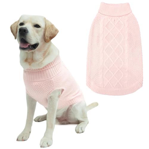 Turtleneck Dog Sweater (Medium/Large / Rosy)