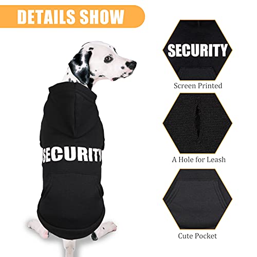 Security Dog Hoodie Dog Sweaters for Large Dogs Soft Brushed Fleece Clothes Hoodie Sweatshirt with Pocket (Large)