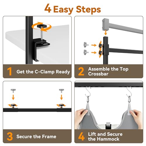 H Shape Dog Grooming Arm for Table (L Hammock (Leg Spacing: 5.9–14″))