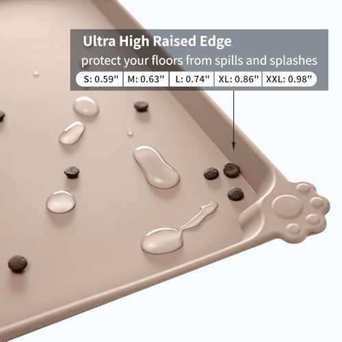 Silicone Pet Feeding Mat (Taupe / 18.5" x 11.5")