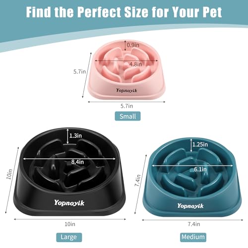 Slow Feeder Dog Bowls for Medium Dogs & Cats (Medium / Navy Blue)