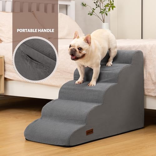 Dog Stairs for High Bed (Grey / Standard 5-Step 22.2"H)
