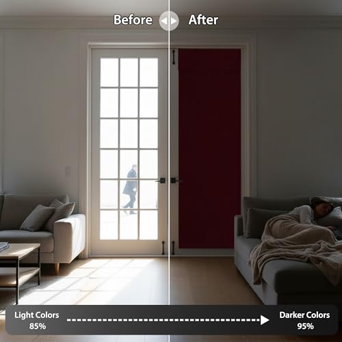 French Door Curtain 80 inch Long (Burgundy Red / 34"W x 80"L (Pack of 1))