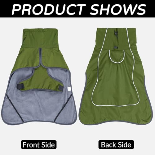 Waterproof Dog Raincoat (Green (Velvet Lining) / M)
