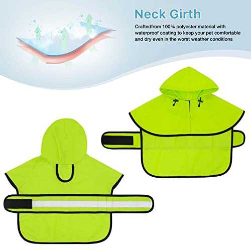 Hooded Dog Raincoat (Green / X-Large)