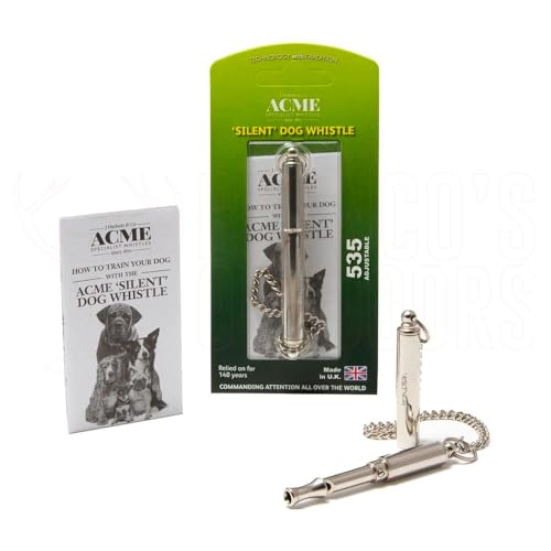 Original 'Silent' Dog Training Whistle no. 535. Adjustable Frequency. Good Sound Quality. Weather (Polished Brass)