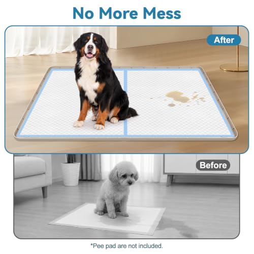 Silicone Dog Pee Pad Holder 40" x 28" Potty Training Tray (40"x28" / Kahki)