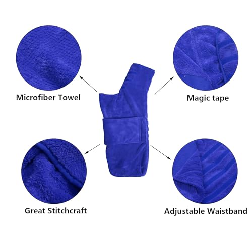 Pineapple Grid Fast Drying Super Absorbent Dog Cat Bath Robe Towel (X-Large / Blue(Pineapple grid))