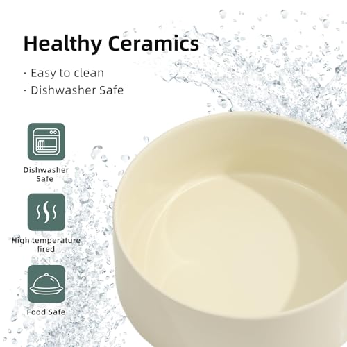 Ceramic Dog Bowls Elevated (Light Yellow)