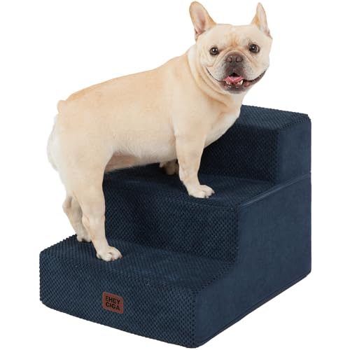 Dog Stairs for Small Dogs 13.5" H (Navy / Standard 15" x 18" x 13.5")