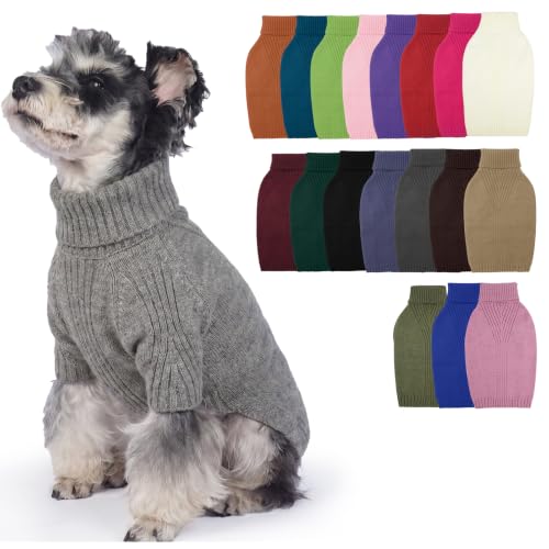 Turtleneck Dog Sweater (Light Grey / Medium)