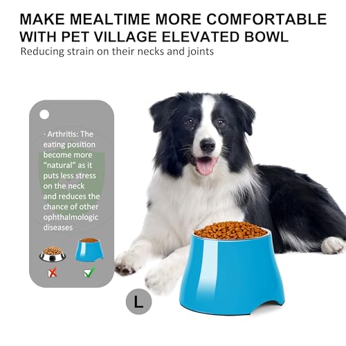 Dog Bowls Cone Friendly Non Slip Single Dog Bowl with Stainless Steel Inner (Large(3 Cups) / Blue)