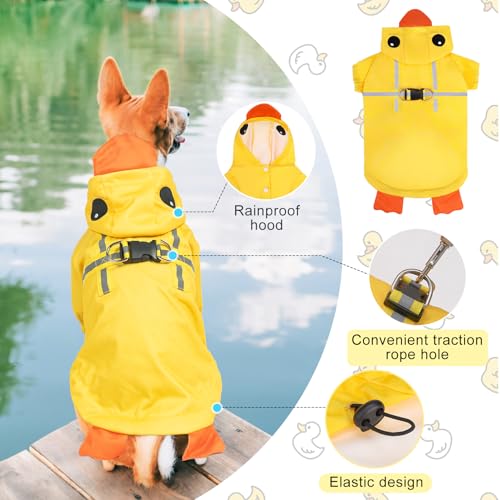 Dog Raincoats for Small Dogs (Yellow Duck / S(Back 13.2", Chest 18.5", Neck 13.9"))