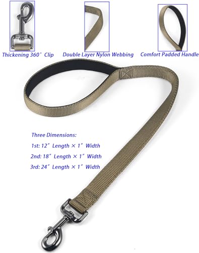 Nylon 24 Inches Dog Short Leash with Anti (24" Leash and Martingale Collar Combo / Military Green)