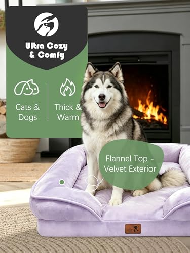 Orthopedic Dog Bed with Sides (48.0"L x 35.0"W x 8.0"Th / Purple)