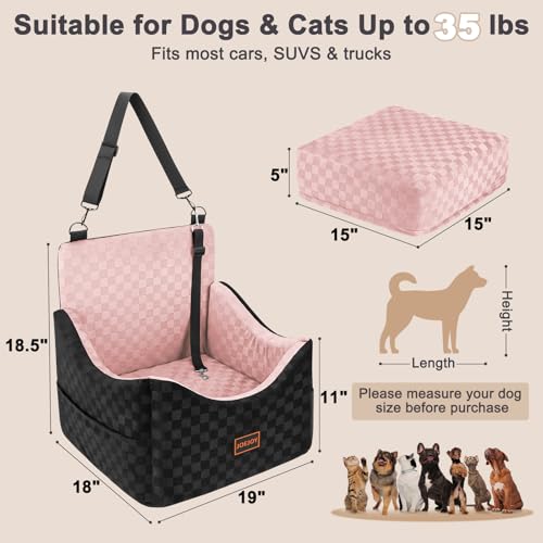 Elevated Dog Car Seat for Small (Medium / Pink)