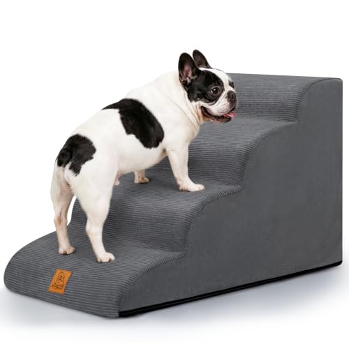 Dog Steps for Bed (Gray / 4-Step (H17.7))