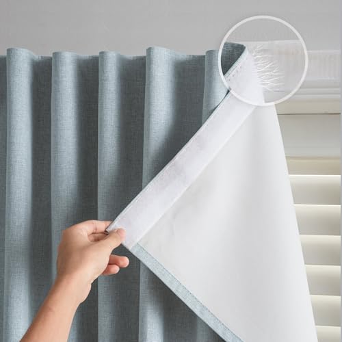 No Drill Blackout Curtains (Light Gray / 25"W x 72"H)