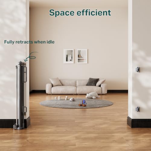 27 40" Retractable Baby Gates for Stairs & Doorways (Gray / Retractable Width: 27"–40")