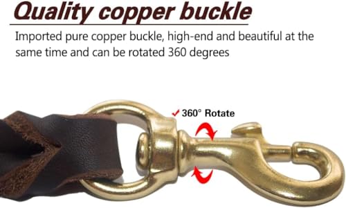 Leather Dog Leash 8ftx1 (8ft x 1/2'' / Brown)