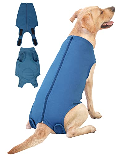 Dog Surgery Recovery Suit (2XL(Back 21- 23" Chest 26- 28" Weight 57- 80lb) / Blue)