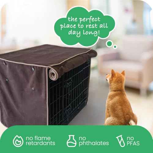 Dark Brown Dog Crate Cover (Landslide / 42.0"L x 28.0"W x 31.0"H)