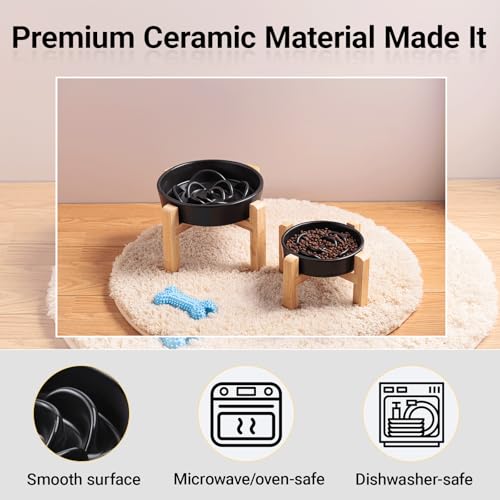Ceramic Slow Feeder (Black / 8.26in)