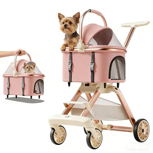 All Terrain Pet Stroller for Small Medium Dogs & Cats (pink / Small)