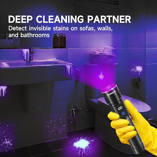 365nm UV Light Flashlight Rechargeable Black Light for Pet Urine Detection (1PACK)