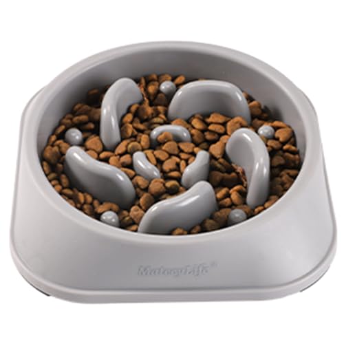 1 Pack Slow Feeder Dog Bowls (I-Gray / Medium)