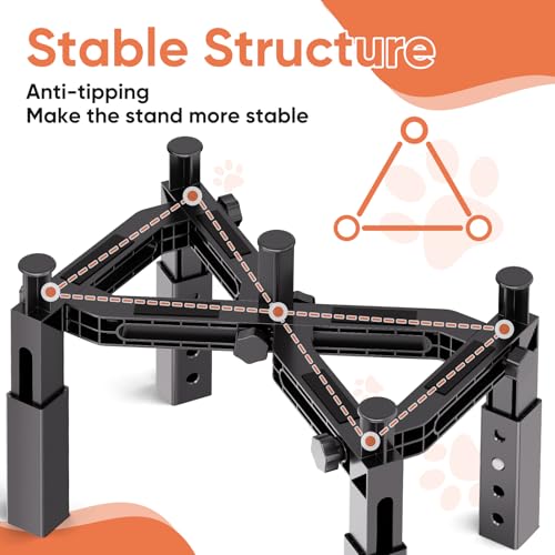 Dog Bowl Stand Elevated Food Water Bowl Holder for Large Medium Small Sized Dog (Bowl Stand-B)