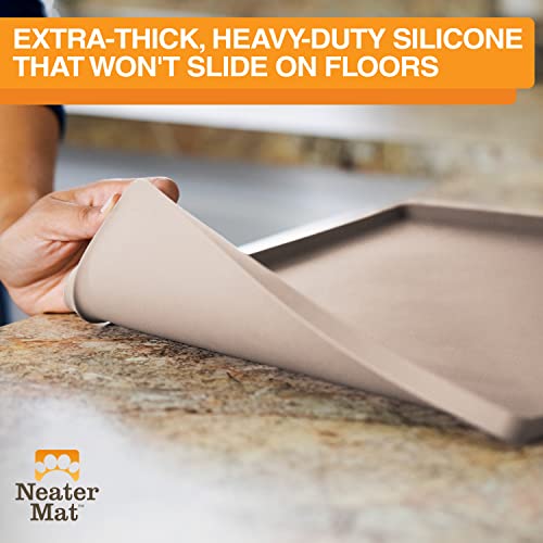 Neater Mat Pet Mats for Food and Water (32"L x 24"W / Cappuccino)